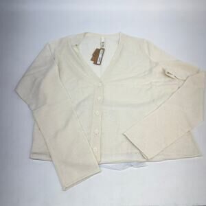 SKIMS Featherweight Cashmere Cardigan Pearl White Size 2X New